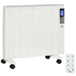 Stufetta Elettrica da 1000/2000W con Timer e Impostazioni di Calore per Stanze max 15 m², 75x31x66,5 cm, Bianco