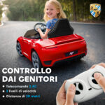 Macchina per Bambini 3-5 Anni con Licenza Ufficiale RUF GT, Telecomando, Cintura di Sicurezza e Musica, Rosso - immagine 5
