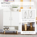 Mobile Scarpiera Salvaspazio in Legno Bianco con Ripiano Aperto, Armadio Scarpiera di Design per Ingresso, 60x30x92cm - immagine 7
