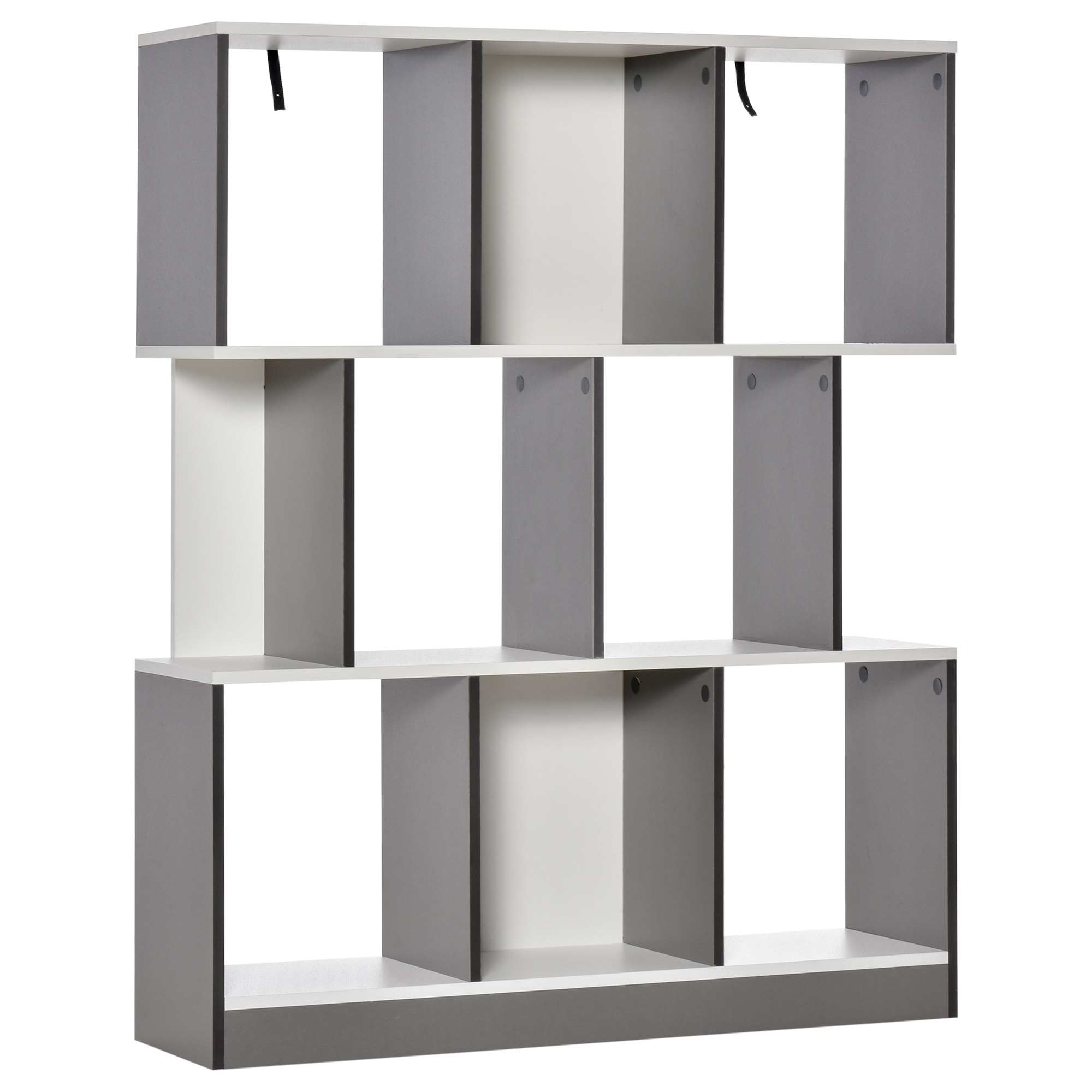 QXD6df19908452757.jpg Mobile Libreria a 8 Ripiani per Soggiorno e Camera da Letto, in Legno, 1x24x124 cm, Grigio Carbone - immagine 1