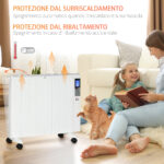 Stufetta Elettrica da 1000/2000W con Timer e Impostazioni di Calore per Stanze max 15 m², 75x31x66,5 cm, Bianco - immagine 8