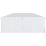 Gazebo 6x3 m Pieghevole da Giardino a 6 Pareti in Acciaio e tessuto Oxford con Funi e Picchetti, Bianco - immagine 9
