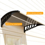 Tettoia da Esterno in Policarbonato per Porte e Finestre con Kit Montaggio 103x96,5x27cm - Marrone - immagine 8