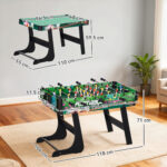 Tavolo da Gioco 6 in 1 con Calcio Balilla, Biliardo, Air Hockey, Ping Pong, Anelli e Hockey su Prato, 118x104x71 cm - immagine 3