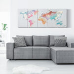 Stampa su Tela 80x40cm 5 Pezzi per Casa e Ufficio, Tela in Legno di Pino e Vernice ad Acqua, Multicolore - immagine 2