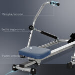 Vogatore Pieghevole, 4 Livelli di Resistenza e Display, Acciaio e ABS, 129x70x70 cm - immagine 8