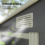 Capanno Attrezzi in Metallo 1,5x2m con Base, Porta Scorrevole e Tetto Inclinato, Grigio Scuro - immagine 8