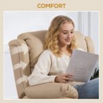 Poltrona Relax Reclinabile con 8 Punti Massaggianti, Riscaldanti e Poggiapiedi, 87x97X1 cm, Beige - immagine 8