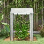 Serra da Giardino con Copertura in PE, 2 Zone Separate e Porte Avvolgibili, 1x80x150cm - immagine 8