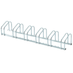 Rastrelliera Portabiciclette Parcheggio per 6 Biciclette in Acciaio, 179x33x27 cm, Argento