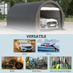 Tendone da Giardino per Auto e Attrezzi con Ingresso a Cerniera, Picchetti e Funi, 5x3x240 cm - immagine 7
