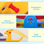 Altalena a Bilico con Maniglie Antiscivolo per Bambini Età 1-4 Anni, Plastica HDPE Atossica, 150x32x60cm, Multicolore - immagine 6