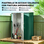 Casetta Porta Attrezzi Capanno in Acciaio Impermeabile 142x84x189cm - immagine 4