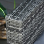 Divano da Esterno 3 Posti in Rattan PE e Metallo con Cuscini per Seduta e Schienale, 185x70x80 cm, Grigio - immagine 9
