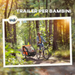 Rimorchio Bici Bambini con 2 Posti, 2 Cinture di Sicurezza, Telaio in Acciaio e Copertura in Tessuto Oxford Arancione - immagine 4