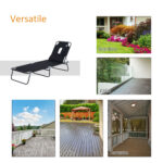 Sdraio Pieghevole Reclinabile su 4 Livelli con Foro per Lettura e Cuscino in Tessuto Oxford e Acciaio, 187x58x36 cm, Nero - immagine 7