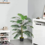 Palma in Plastica Decorativa con 20 Foglie, Pianta Finta con Vaso per Interno ed Esterno Alta 140cm - immagine 8