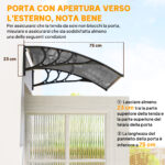 Tettoia in Policarbonato Anti-UV da Esterno per Porte e Finestre da 1x80 cm - immagine 7