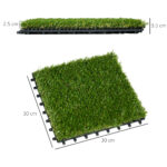 Piastrelle da Giardino con Erba Sintetica 30x30cm 10 Pezzi, Prato Artificiale Realistico, Verde - immagine 3