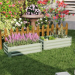 Set di 2 Letti per Orto Rialzati in Acciaio Zincato per Piante e Ortaggi, 1x1x30cm - immagine 2