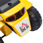 Moto Elettrica per Bambini a 3 Ruote con Luci e Suoni, Batteria Ricaricabile 6V, Velocità 2 km/h, per Bimbi da 18-36 Mesi, 72cmx57cmx56cm Gialla - immagine 9