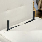 Poltrona Letto 2 in 1 con Schienale Regolabile e Cuscino, in Tessuto Effetto Lino, 72x78x79cm - immagine 8