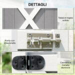 Capanno Attrezzi in Legno a 2 Mensole con Tetto Impermeabile, 75x56x115 cm, Grigio - immagine 6