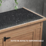 Armadio da Giardino in Legno con Ripiano Regolabile e Catenaccio, 75x56x117cm, Marrone - immagine 5