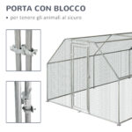 Recinto Gabbia per Galline in Metallo Galvanizzato Impermeabile, Pollaio con Porta e Copertura Oxford, 280x570x195cm - immagine 9