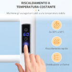 Scaldasalviette Elettrico a 8 Barre con Timer e Controllo Temperatura, 50x45x80 cm, Bianco - immagine 5