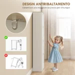 Scarpiera Salvaspazio a 4 Cassetti con Ripiani Regolabili su 2 Livelli, 60x23,5x151 cm, Bianco - immagine 10