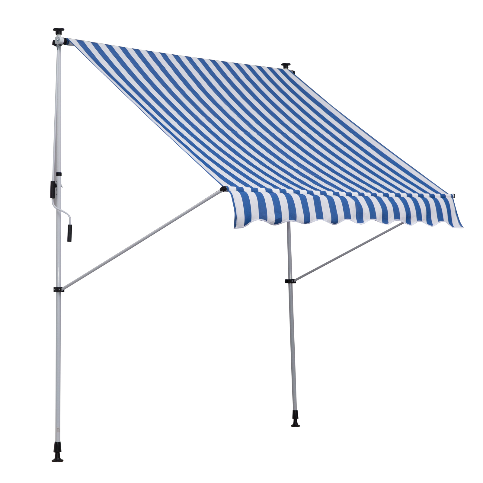 Si100c194949d918a.jpg Tenda da Sole da Esterno 2x1,5m a Rullo con Manovella, Altezza e Angolazione Regolabile, Blu - immagine 1