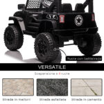 Macchina Elettrica per Bambini 3-6 Anni da 12V con Telecomando, Fari e Clacson, 1x64,2x71 cm, Nero - immagine 8