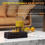 Camino a Bioetanolo da Tavolo con Bruciatore da 1,15L e Pannello in Vetro, 33x16x18cm, Nero - immagine 4