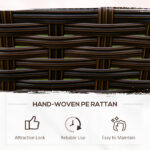 Orto Rialzato a 3 Livelli in Rattan Sintetico senza Fondo per Piante e Verdure, 120x120x40cm, Grigio - immagine 4