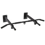 Barra per Trazioni a Muro 2 in 1 con 3 Impugnature Diverse, in Acciaio, 93,5x65x17 cm, Nero