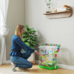 Gabbia per Criceti a 5 Piani con Tubi Colorati, Ruota, Casetta e Accessori, 47x30x59 cm, Verde - immagine 9