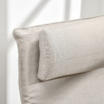 Poltrona Relax con Pouf Poggiapiedi in Legno e Tessuto con Poggiatesta, 67x69x1cm, Grigio - immagine 8