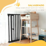 Cancelletto per Cani Taglia Media a 3 Pannelli con Doppio Sistema di Blocco, 206x90cm, Nero - immagine 6