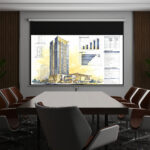 Telo per Proiettore 120" Rapporto 16:9, Fissaggio a Muro e Soffitto per Casa e Ufficio, Bianco - immagine 9