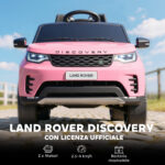 Macchina Elettrica per Bambini Licenza Land Rover con Fari LED, Clacson e Telecomando, 105x68,5x58 cm, Rosa - immagine 4