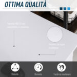 Scrivania per PC Ergonomica con Mensole, Armadietto, Cassetto e Piano Tastiera Estraibile, Bianca, 120x60x74cm - immagine 7