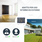 Trampolino Elastico da Esterno, Tappeto Elastico per Adulti da Giardino con Rete di Sicurezza e Bordo Imbottito, Giochi da Giardino e Casa, Ø244x240cm, Blu e Nero - immagine 7