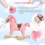 Cavallo a Dondolo per Bambini, Cavallino a Dondolo Bambini 36-72 Mesi, Cavalluccio Giocattolo con Suoni Realistici e 2 Batterie AA, Rosa - immagine 5