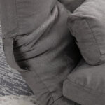 Divano da Terra 2 in 1 con Schienale Reclinabile su 7 Livelli e Cuscini, 130x73x60 cm, Grigio Carbone - immagine 9