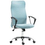 Sedia Ergonomica da Ufficio Girevole, Altezza Regolabile e Schienale a Rete, 63x65x109-119 cm, Verde Chiaro