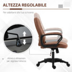 Poltrona da Ufficio Massaggiante a 2 Punti con pessa imbottitura e Porta USB, sedia Ergonomica in Similpelle Marrone | Aosom Italy - immagine 6