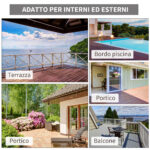 Sedia da Giardino Adironrack con Braccioli, in Rattan e Acciaio, 64x80x90 cm, Marrone e Blu - immagine 7