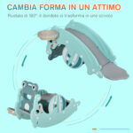 3-in-1 Cavallo a Dondolo Scivolo per Bambini e Canestro, Età 18-36 mesi, per Casa e Giardino, Verde - immagine 5