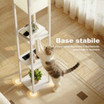 Lampada da Terra con Ripiani, Luce Regolabile, Interruttore a Pedale e Porte USB, Bianco - immagine 6